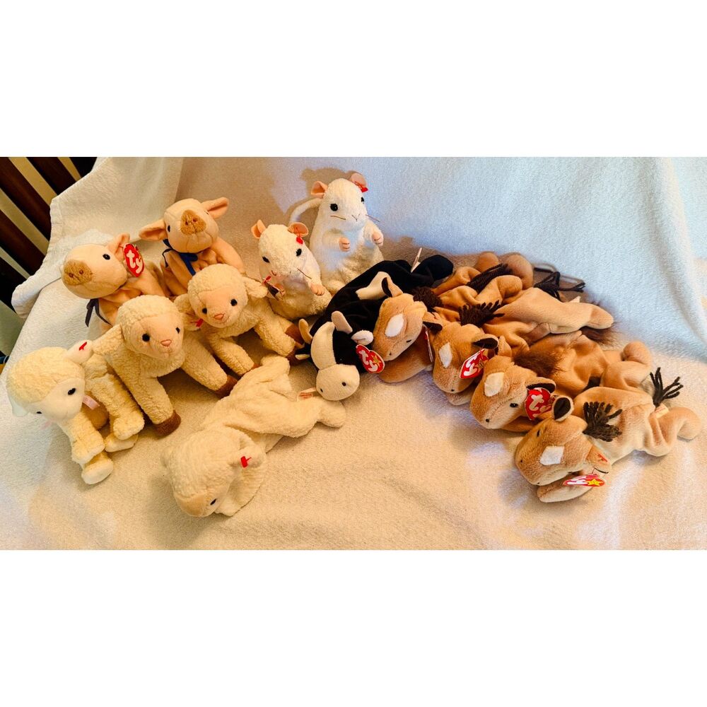 Lot of Barnyard animals TY Beanie Babies